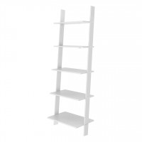 Manhattan Comfort 192AMC6 Cooper 5-Shelf  Floating Ladder Bookcase in White